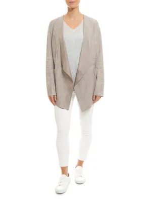 Light Grey Short Suede Jacket