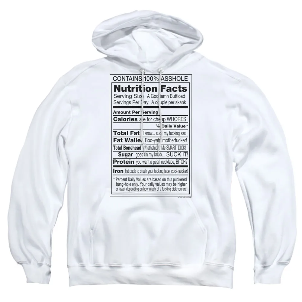 100% Asshole Mens Hoodie White