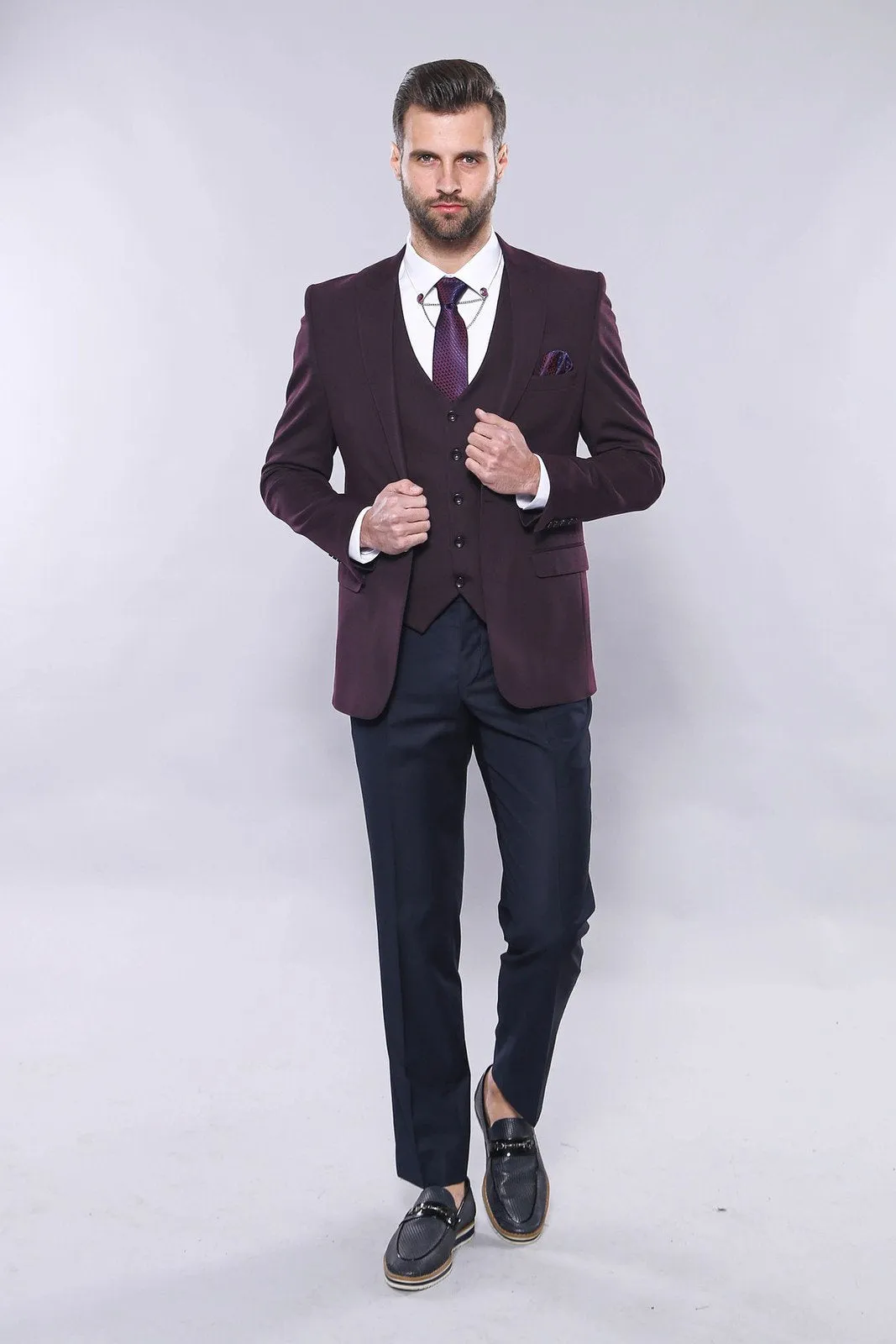 15432 Burgundy Vest and Blazer Set