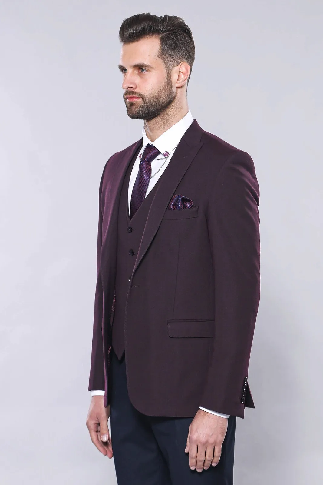 15432 Burgundy Vest and Blazer Set