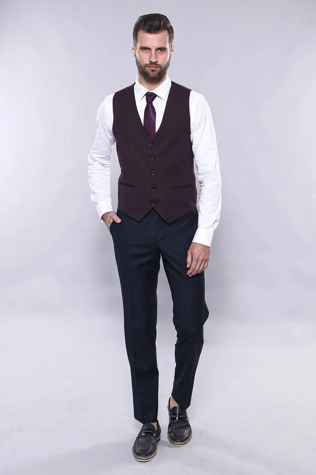 15432 Burgundy Vest and Blazer Set