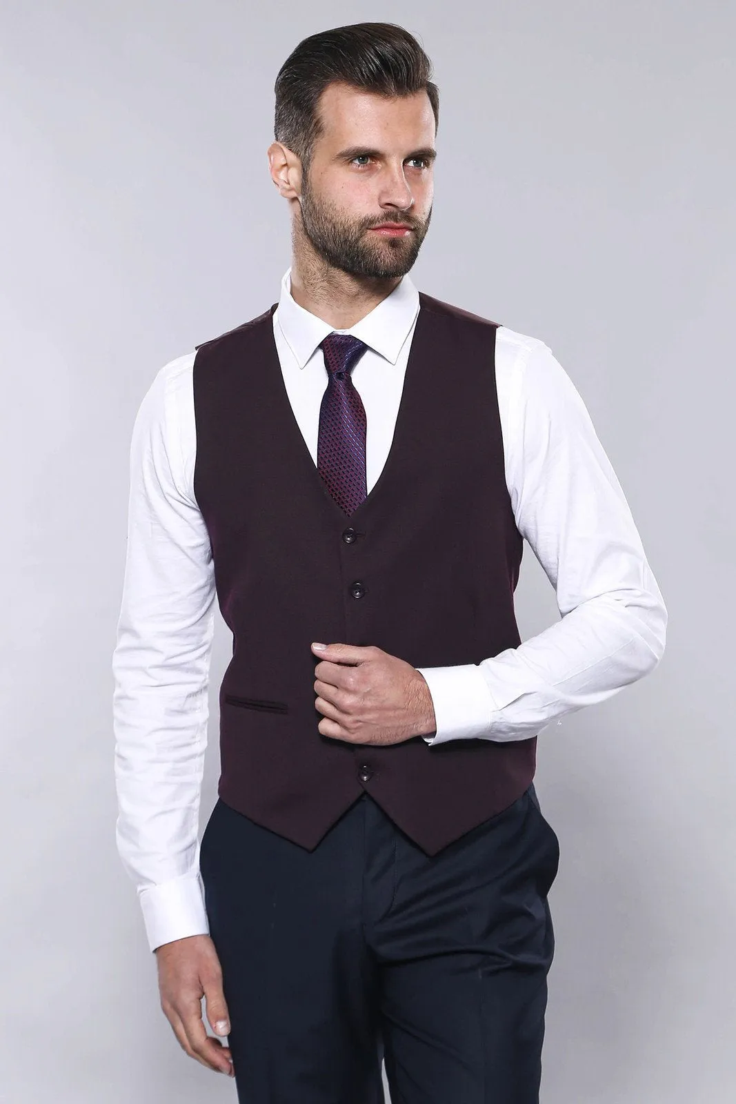 15432 Burgundy Vest and Blazer Set