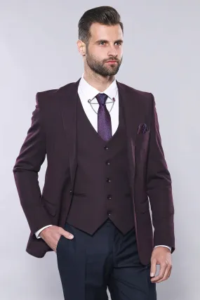 15432 Burgundy Vest and Blazer Set