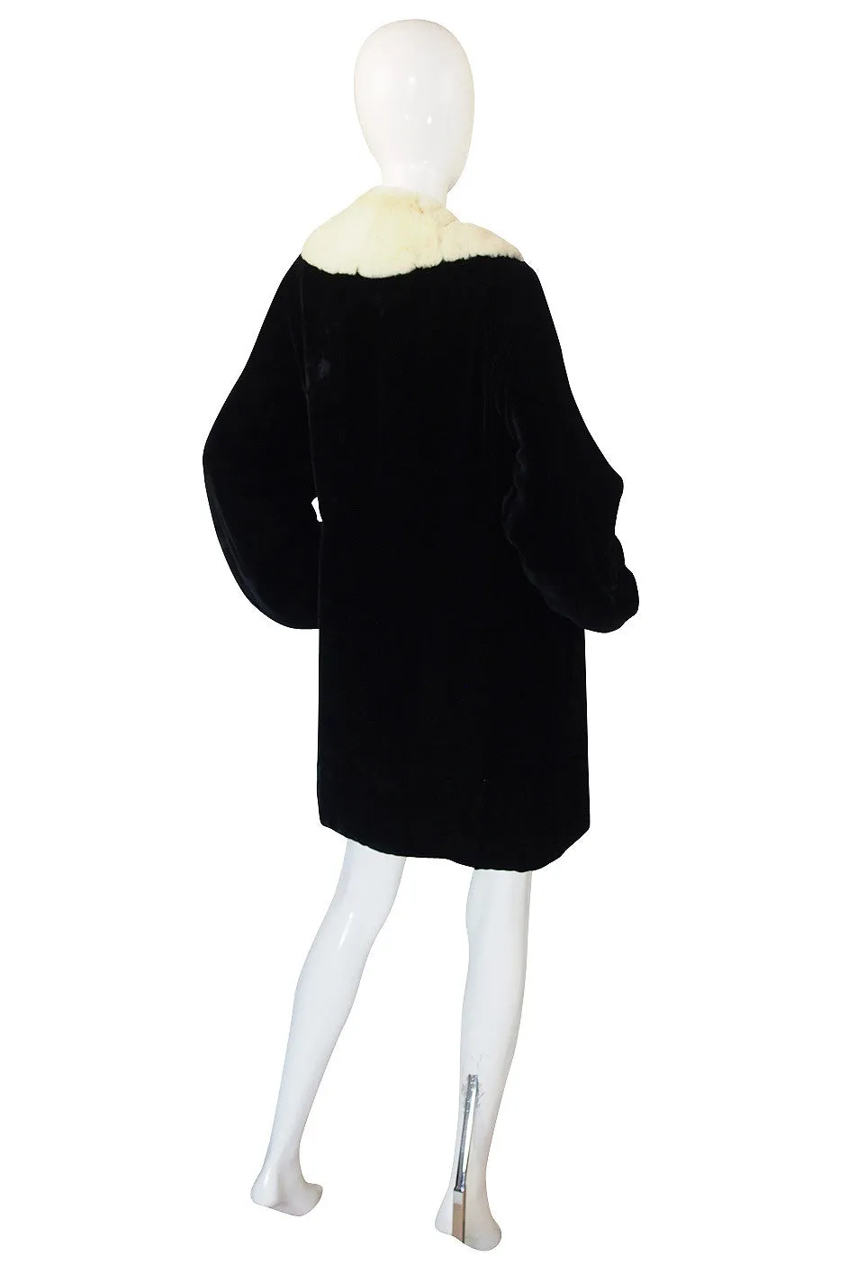 1920s Velvet and Ermine Flapper Coat or Jacket