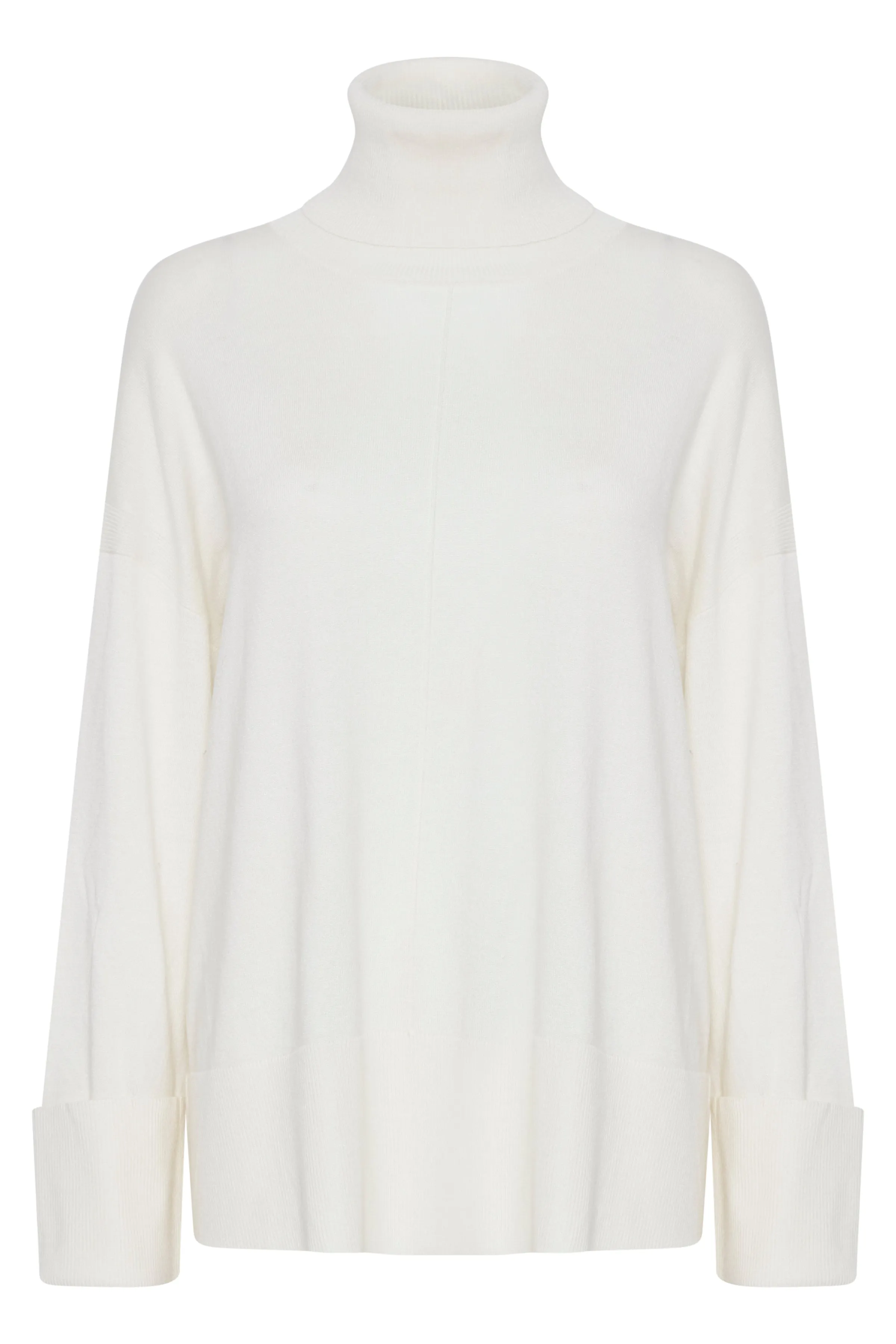 4-A1075 White Fralma Knitted Turtleneck