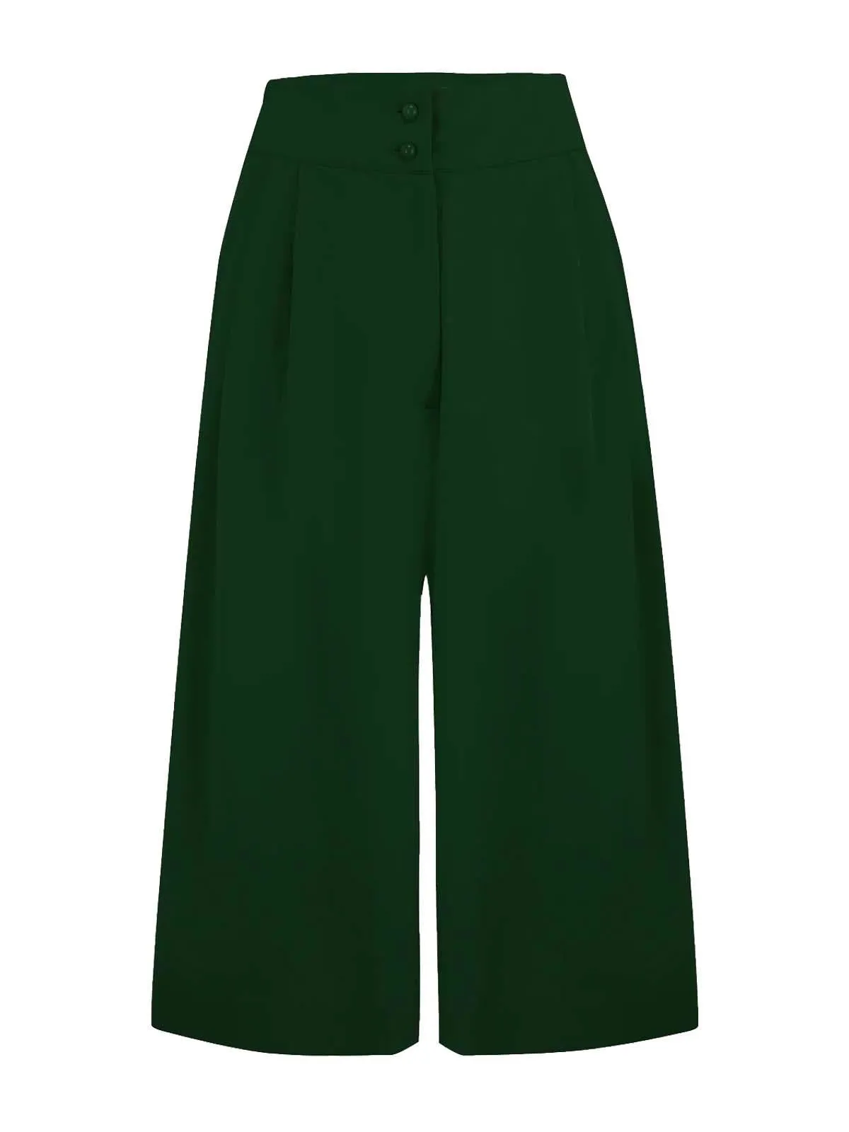 40s Vintage Inspired Green Palazzo Culottes