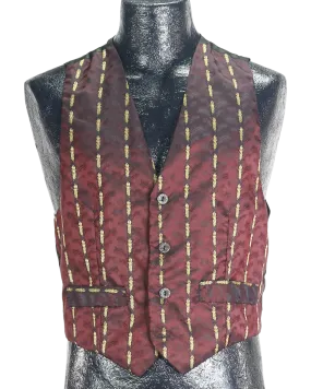 90s Forenza Wine Red & Gold Feather Vest    S