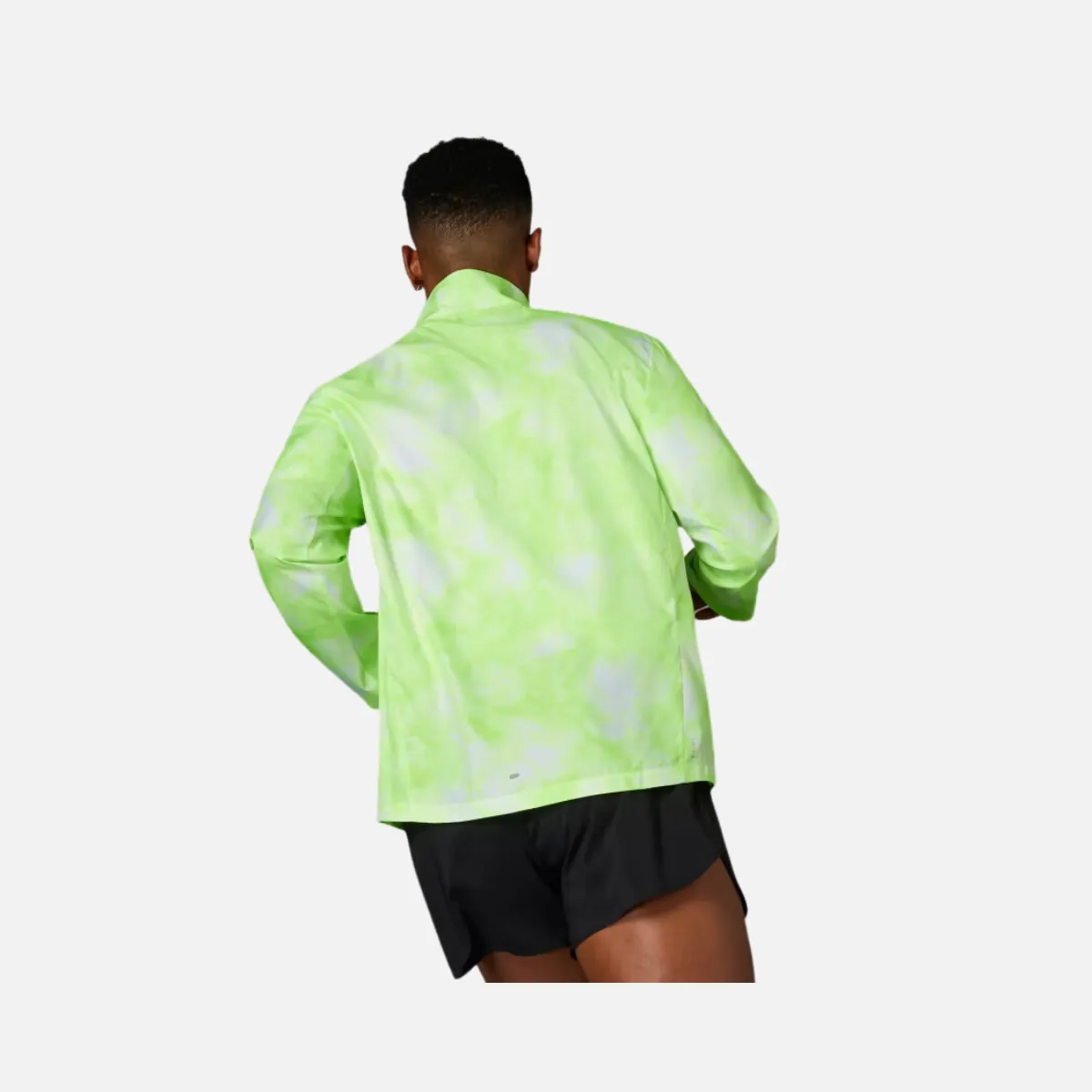 Adidas Own The Run Allover Print Men's Running Jacket - White/Lucid Lemon