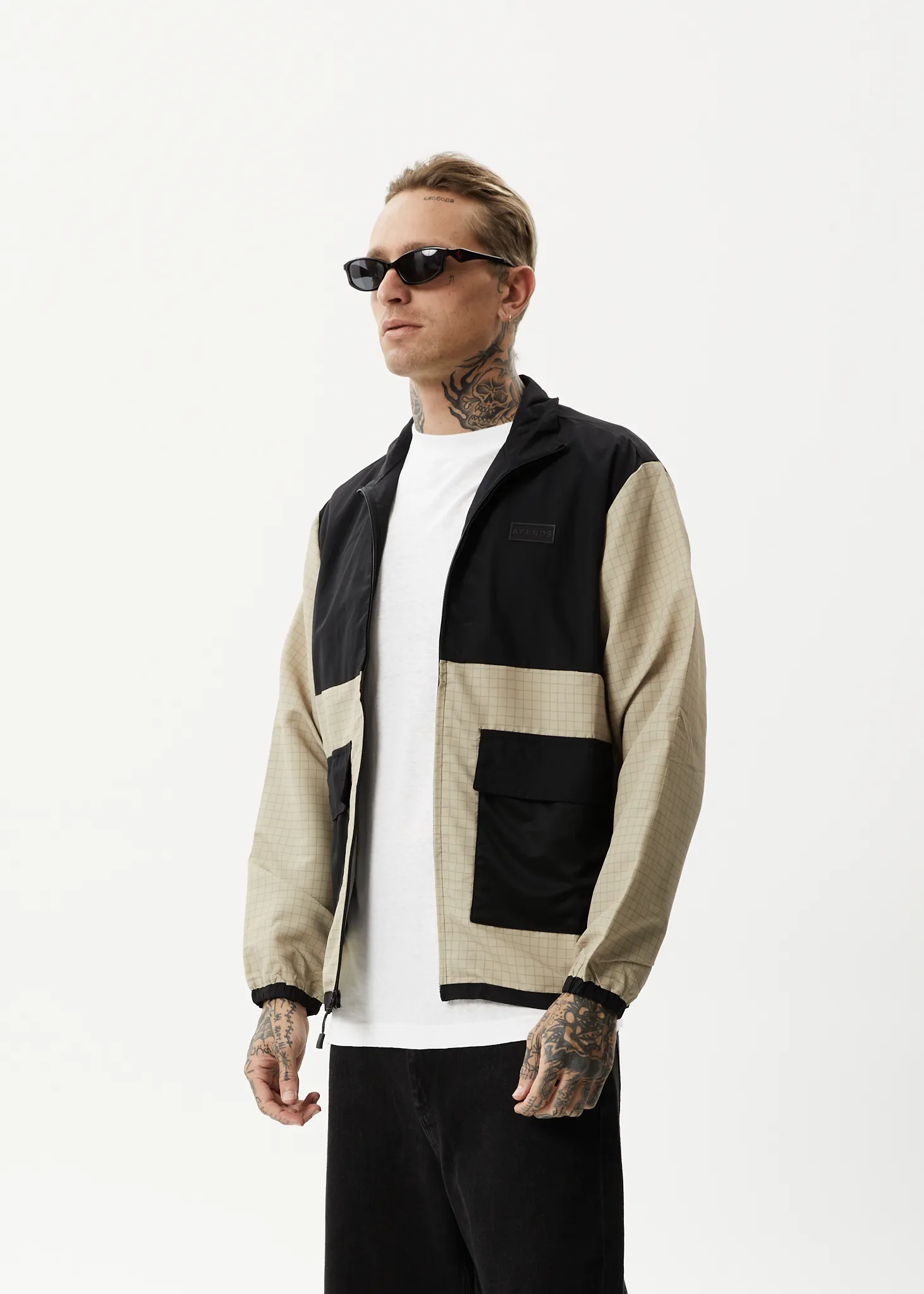 AFENDS Mens Checkmate - Recycled Check Spray Jacket - Multi