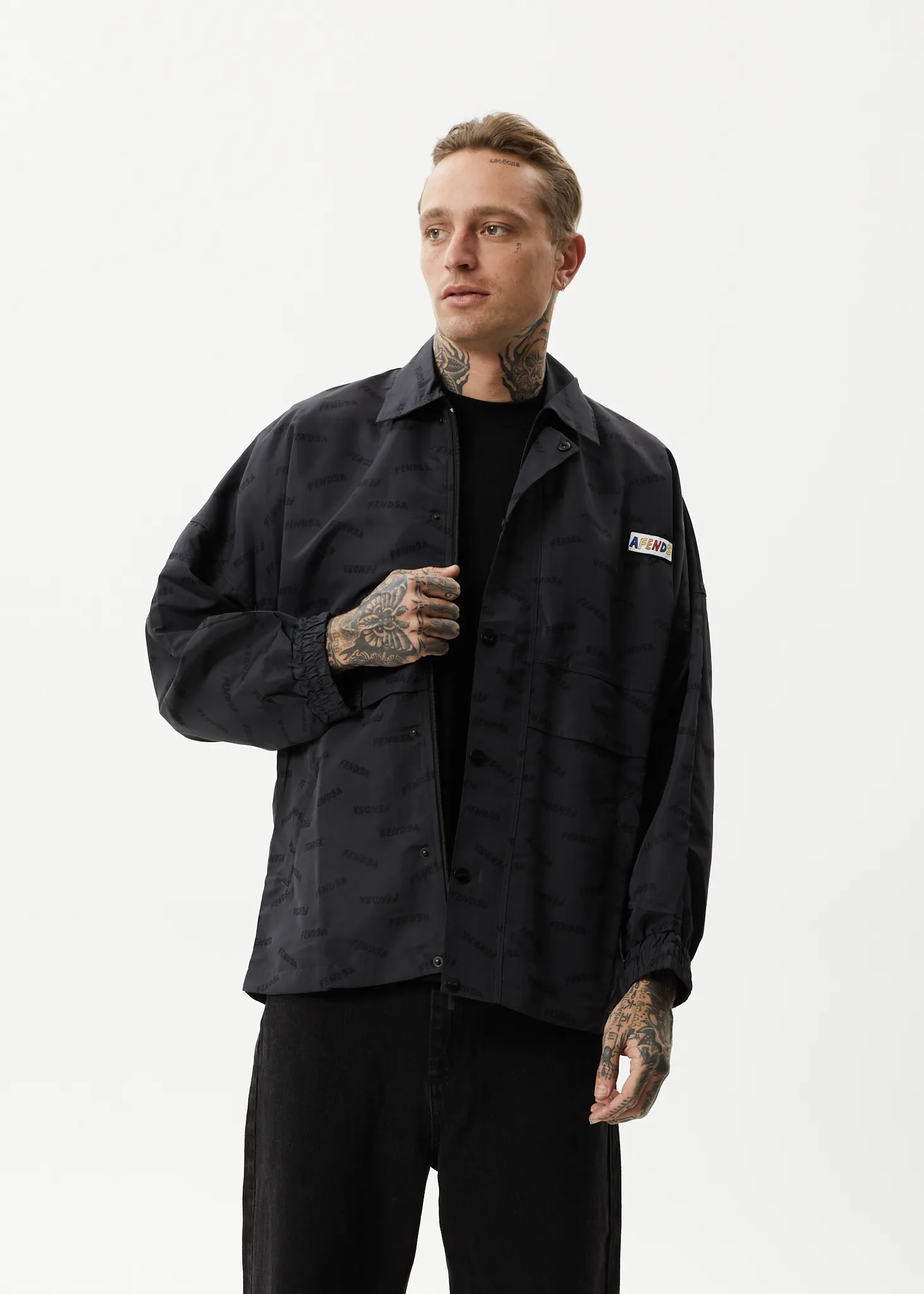 AFENDS Mens Fendsa - Spray Jacket - Charcoal