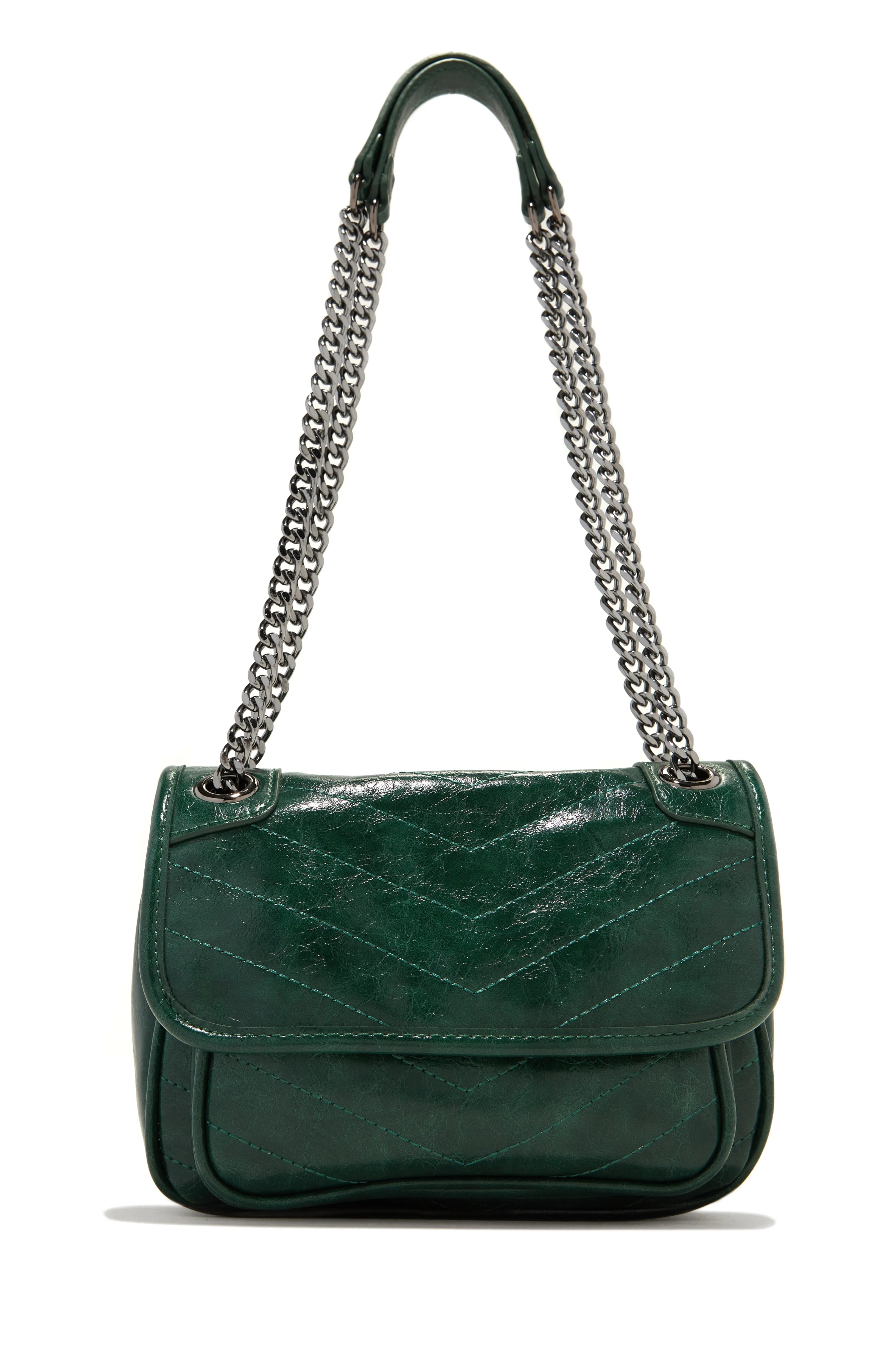 Alicia Quilted Crossbody Bag - Green