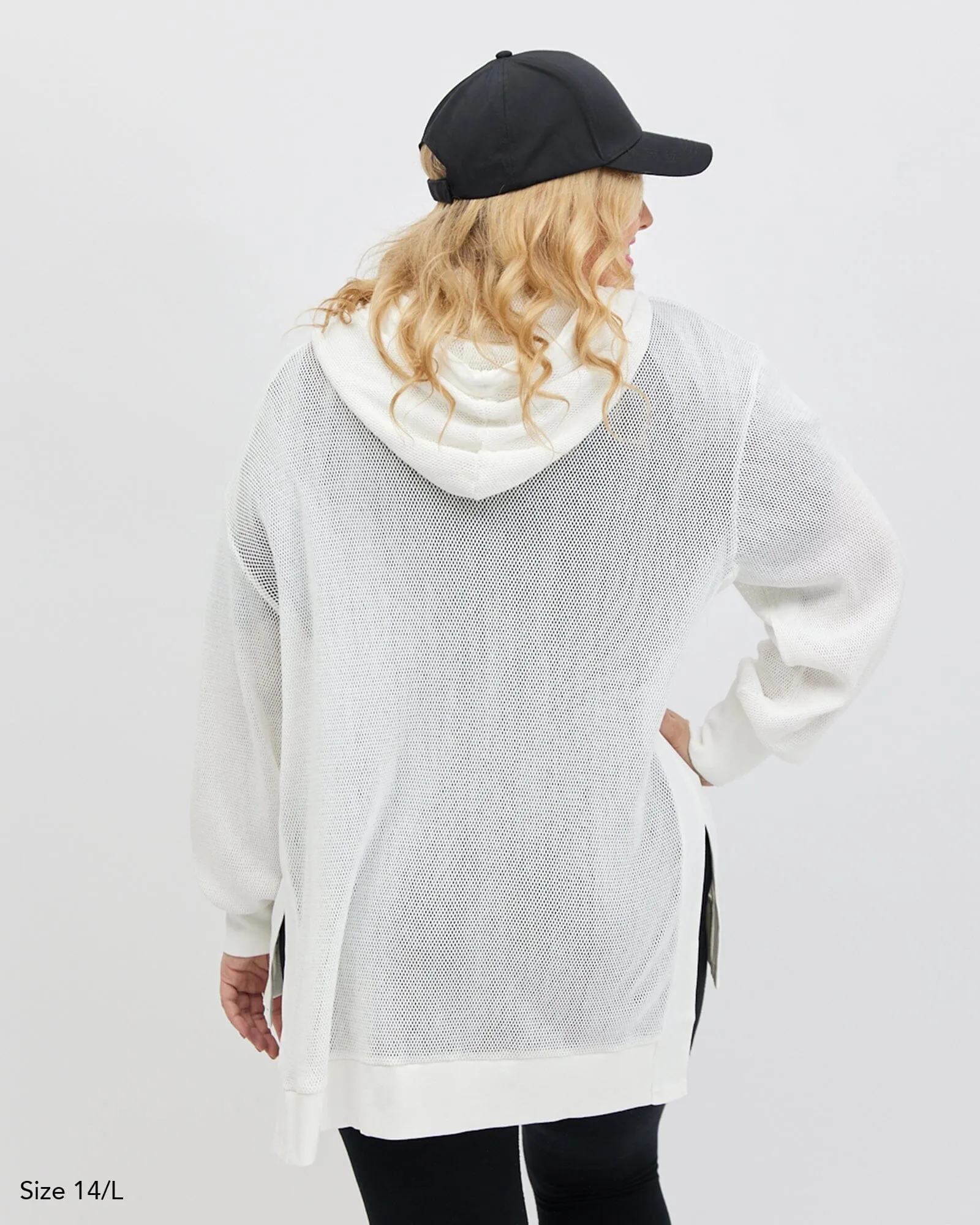 Alora Long Mesh Jacket - White