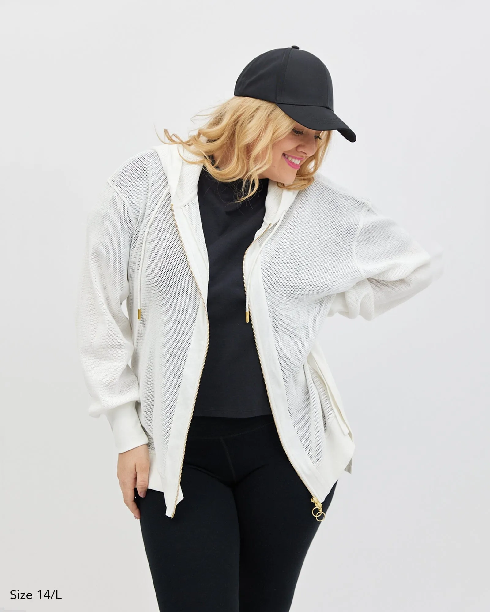 Alora Long Mesh Jacket - White