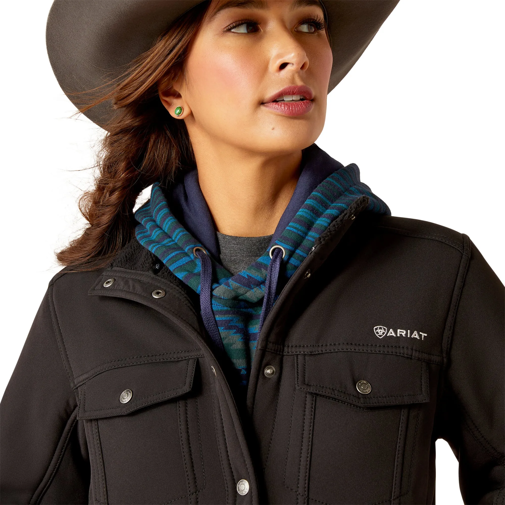 Ariat Ladies Berber Back Softshell Black Jacket 10046445