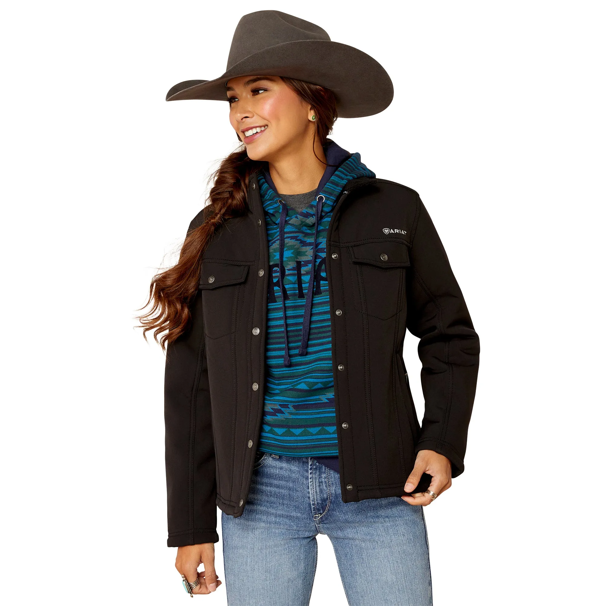 Ariat Ladies Berber Back Softshell Black Jacket 10046445