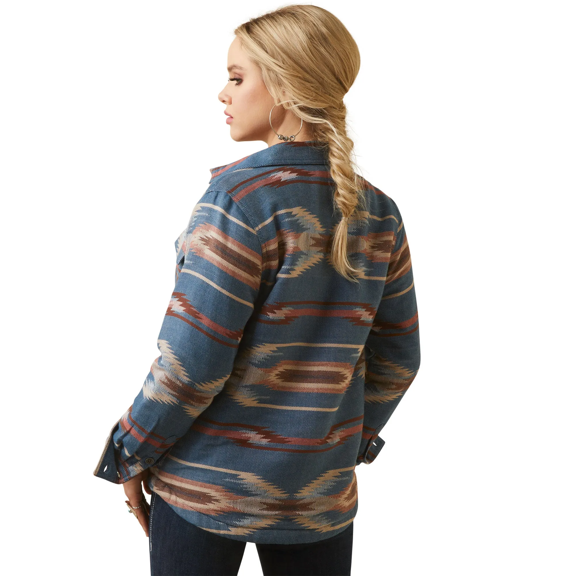 Ariat Ladies Chimayo Blue Aztec Print Shirt Jacket 10046426