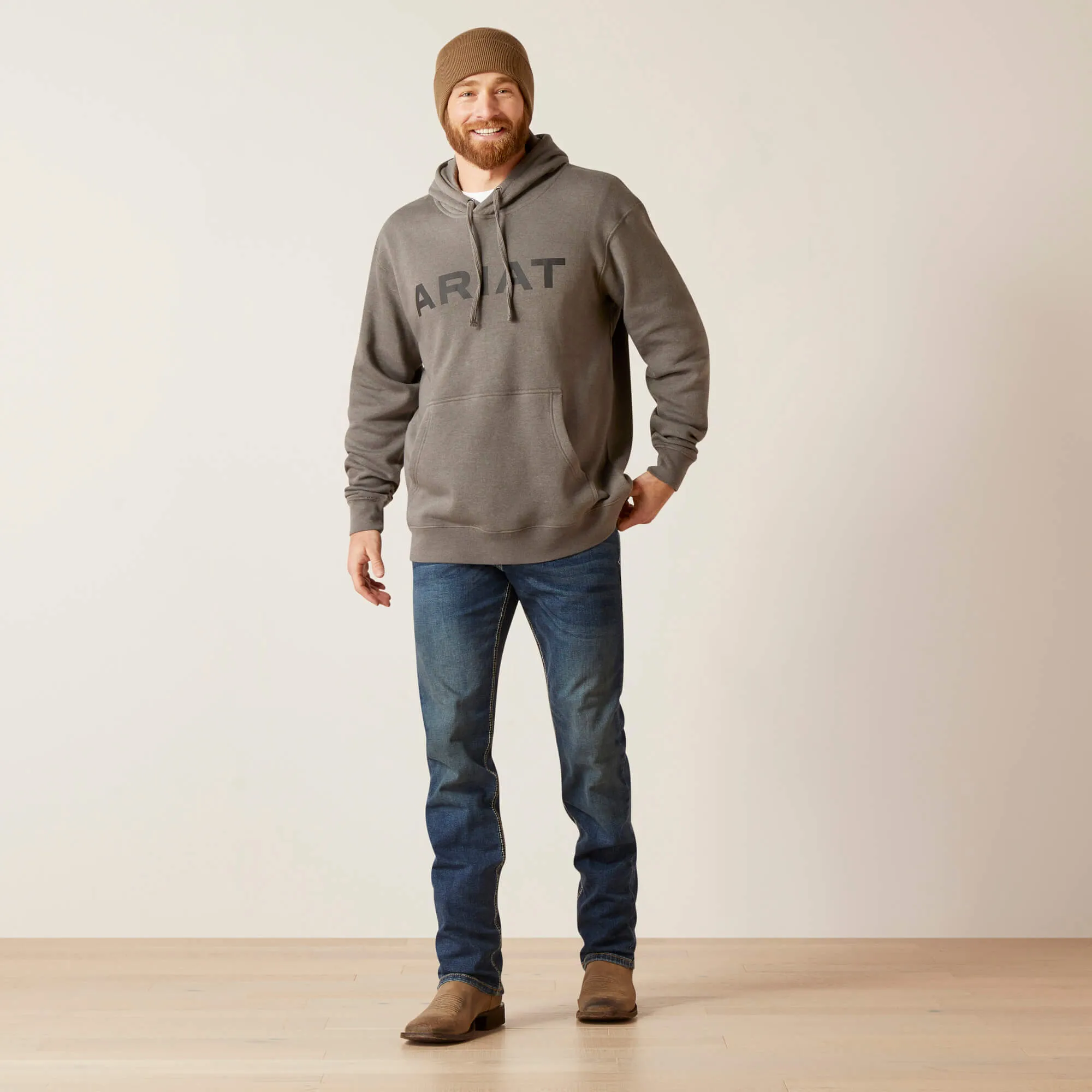 Ariat Men's Grey Heather Logo Hoodie