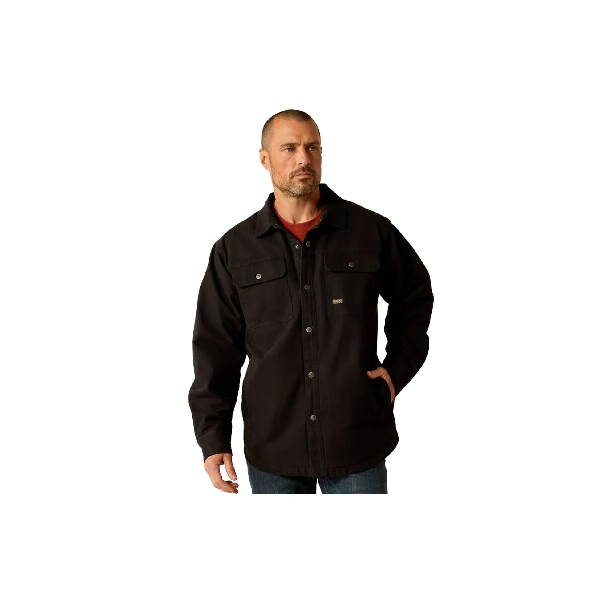 Ariat Rebar Canvas Fleece Lined Shirt Jacket Black