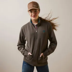 Ariat Women's Banyan Bark Half Zip Logo Sweatshirt