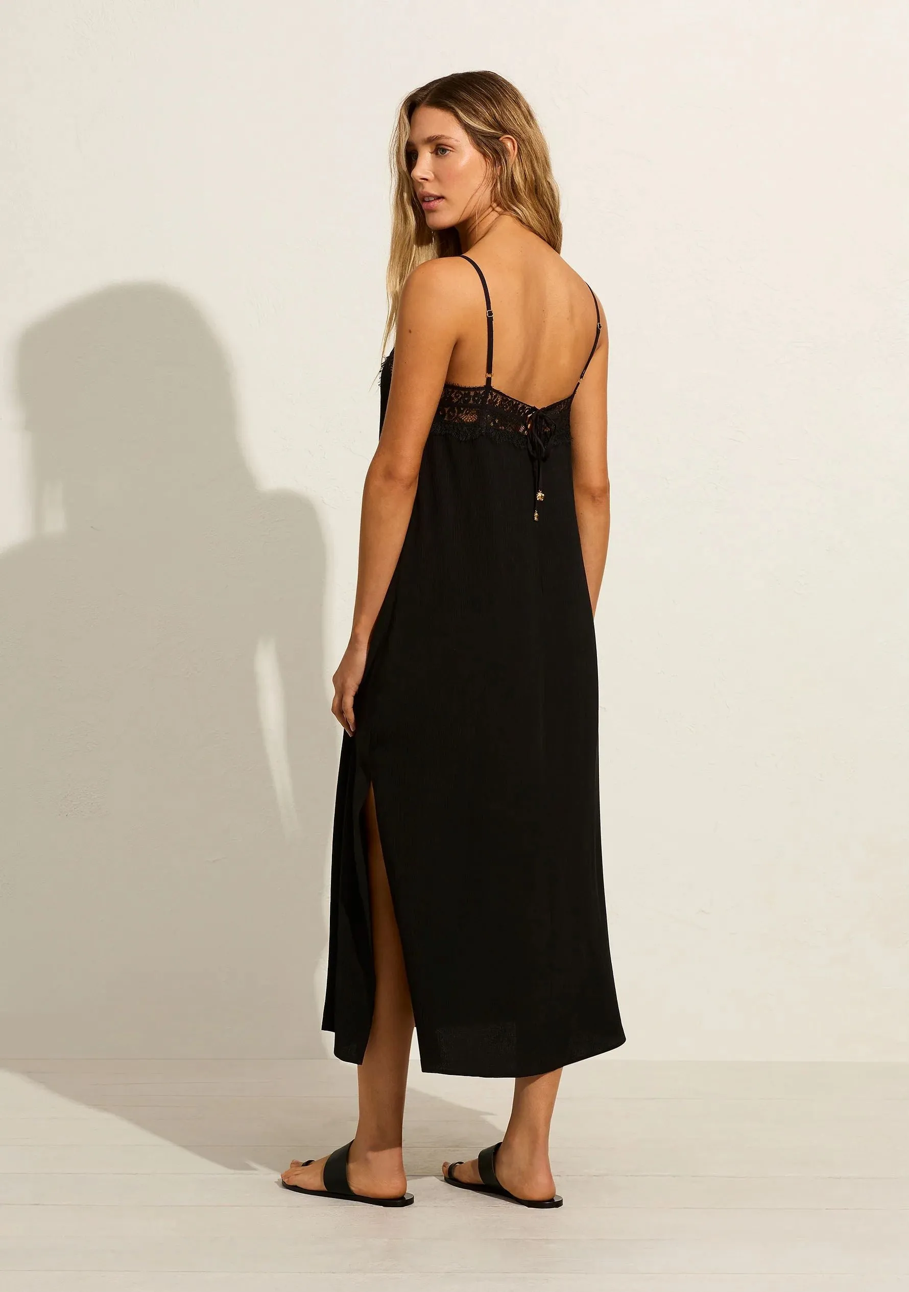 Auguste Lourdes Slip Midi Dress - Black