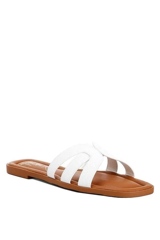 Aura Faux Leather Flat Sandals