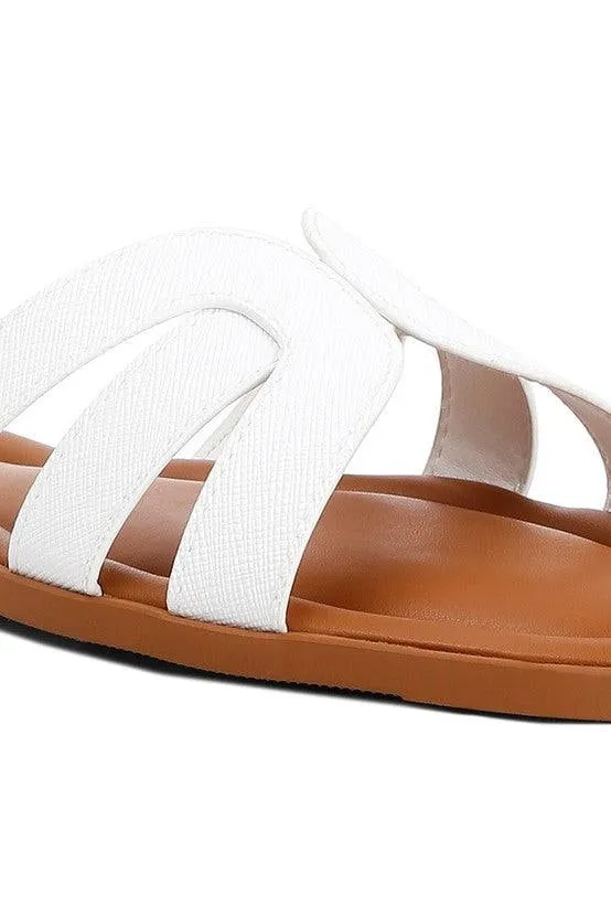 Aura Faux Leather Flat Sandals