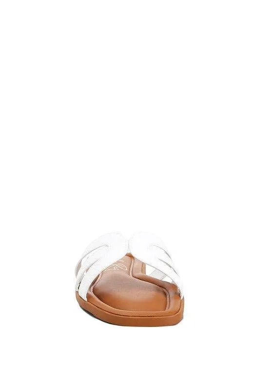 Aura Faux Leather Flat Sandals