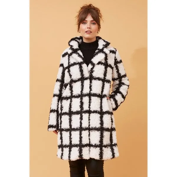 AUSTEN TEDDY CHECK COAT