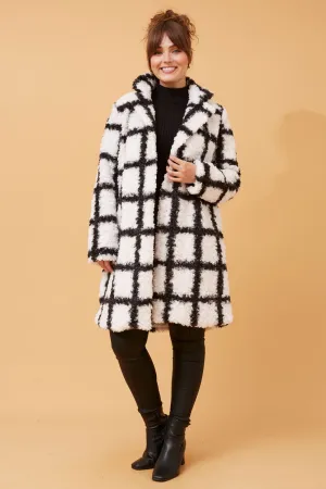 AUSTEN TEDDY CHECK COAT