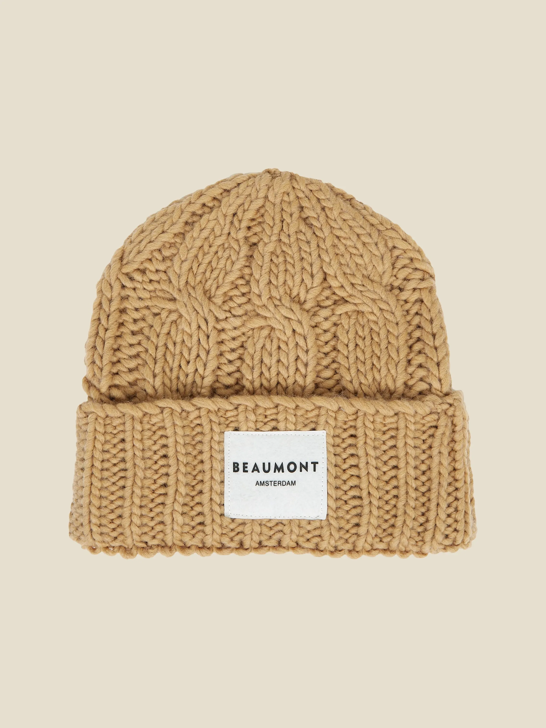 Ava CABLE beanie - Camel