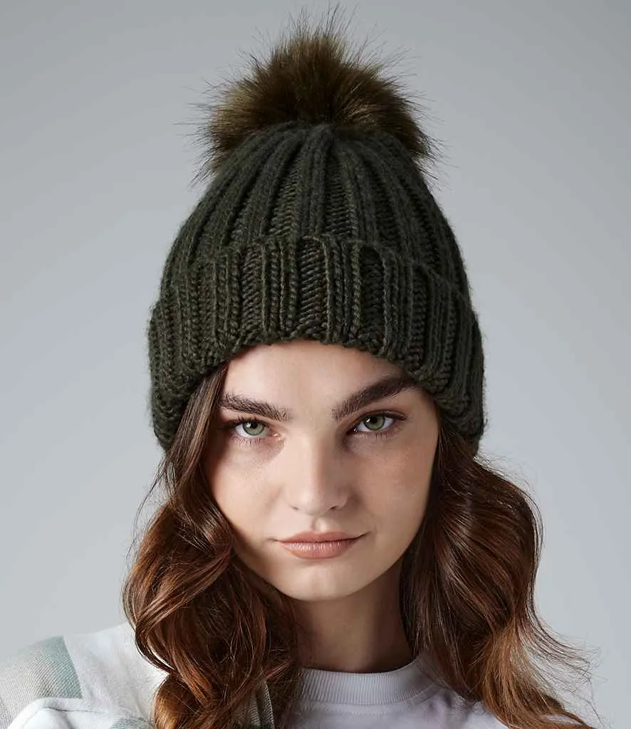 BB413 - Beechfield Verbier Fur Pop Pom Beanie