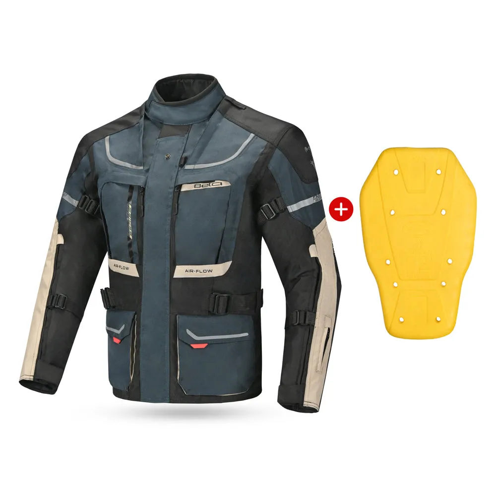 Bela Transformer Men Textile Touring Motorcycle Jacket - Navy Sand