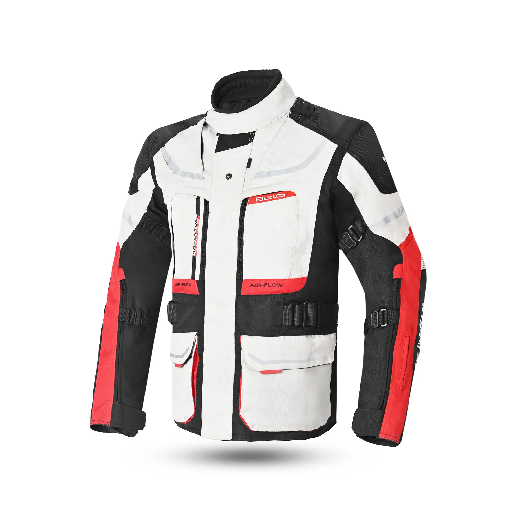 Bela Transformer Motorcycle Touring Jacket White Black Red