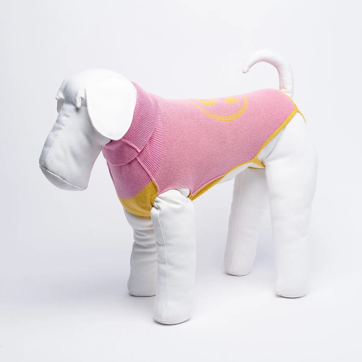 Bespoke Dog Sweater Yellow/Pink Cashmere