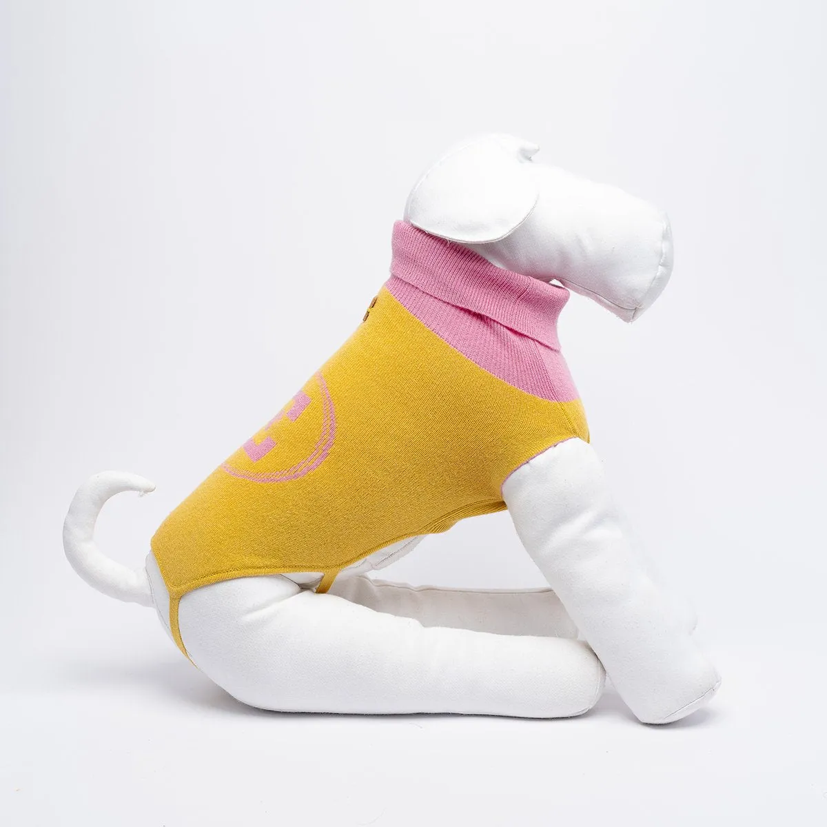 Bespoke Dog Sweater Yellow/Pink Cashmere