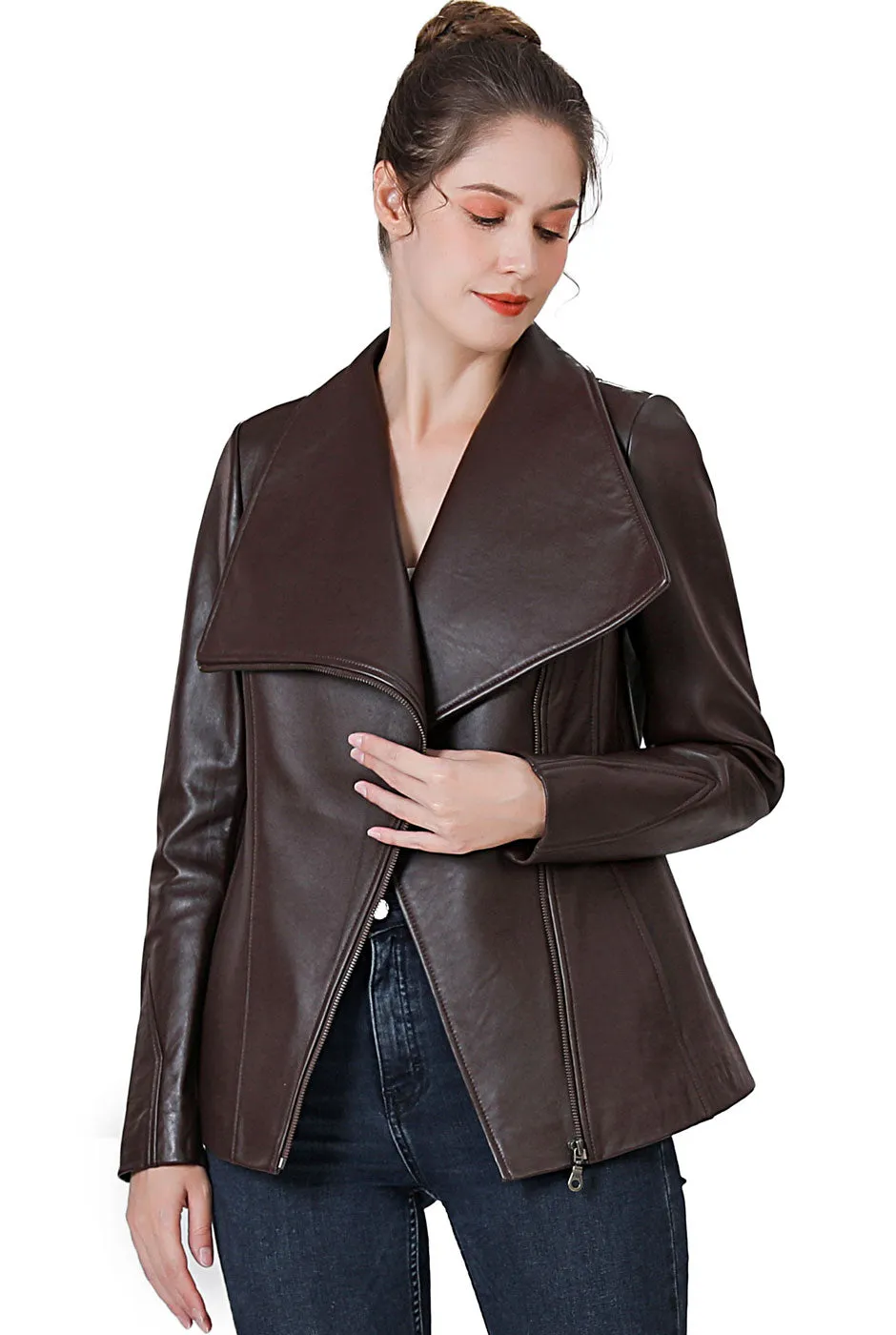 BGSD Women Mara Lambskin Leather Jacket