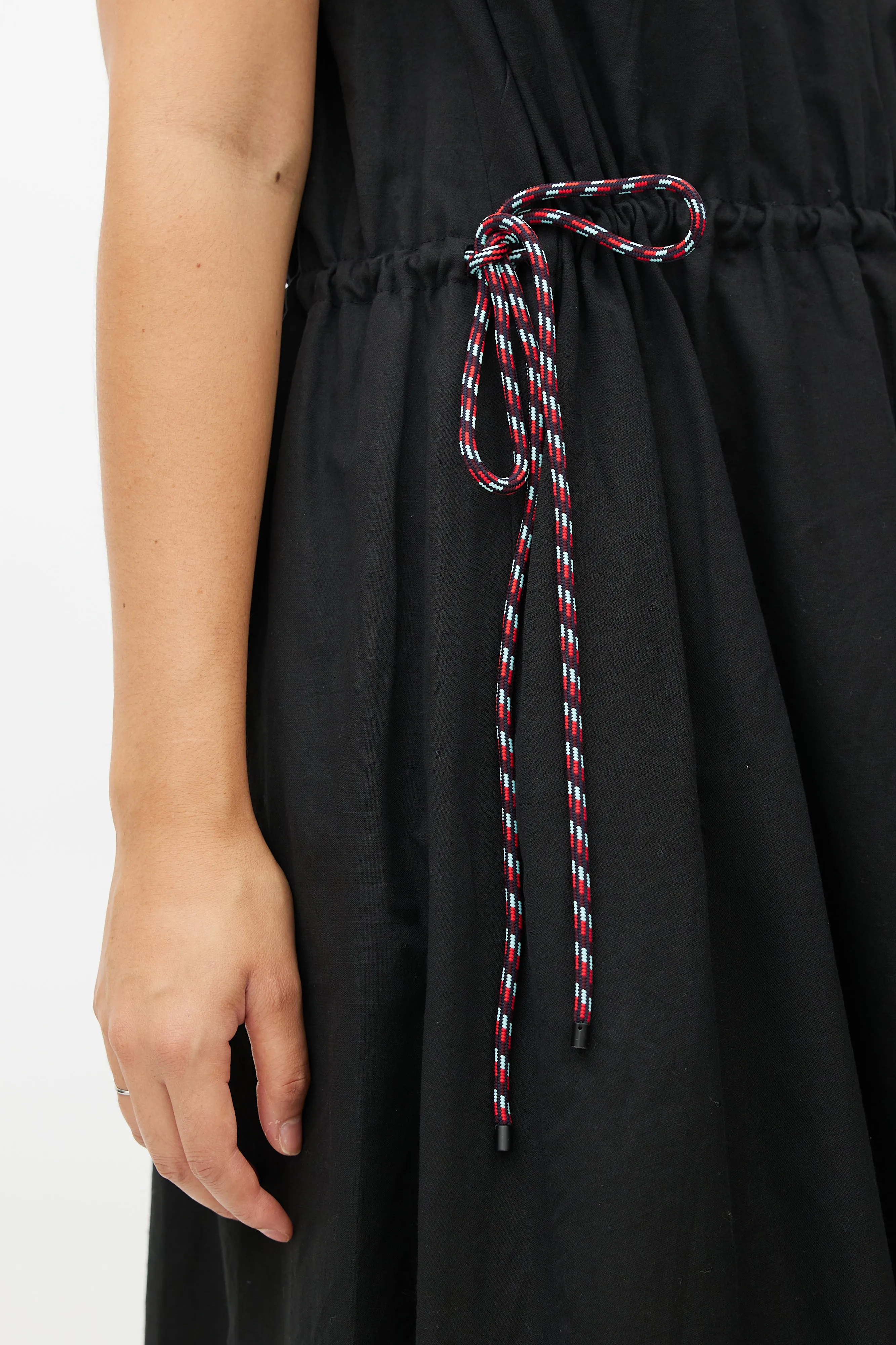 Black Drawstring Maxi Dress