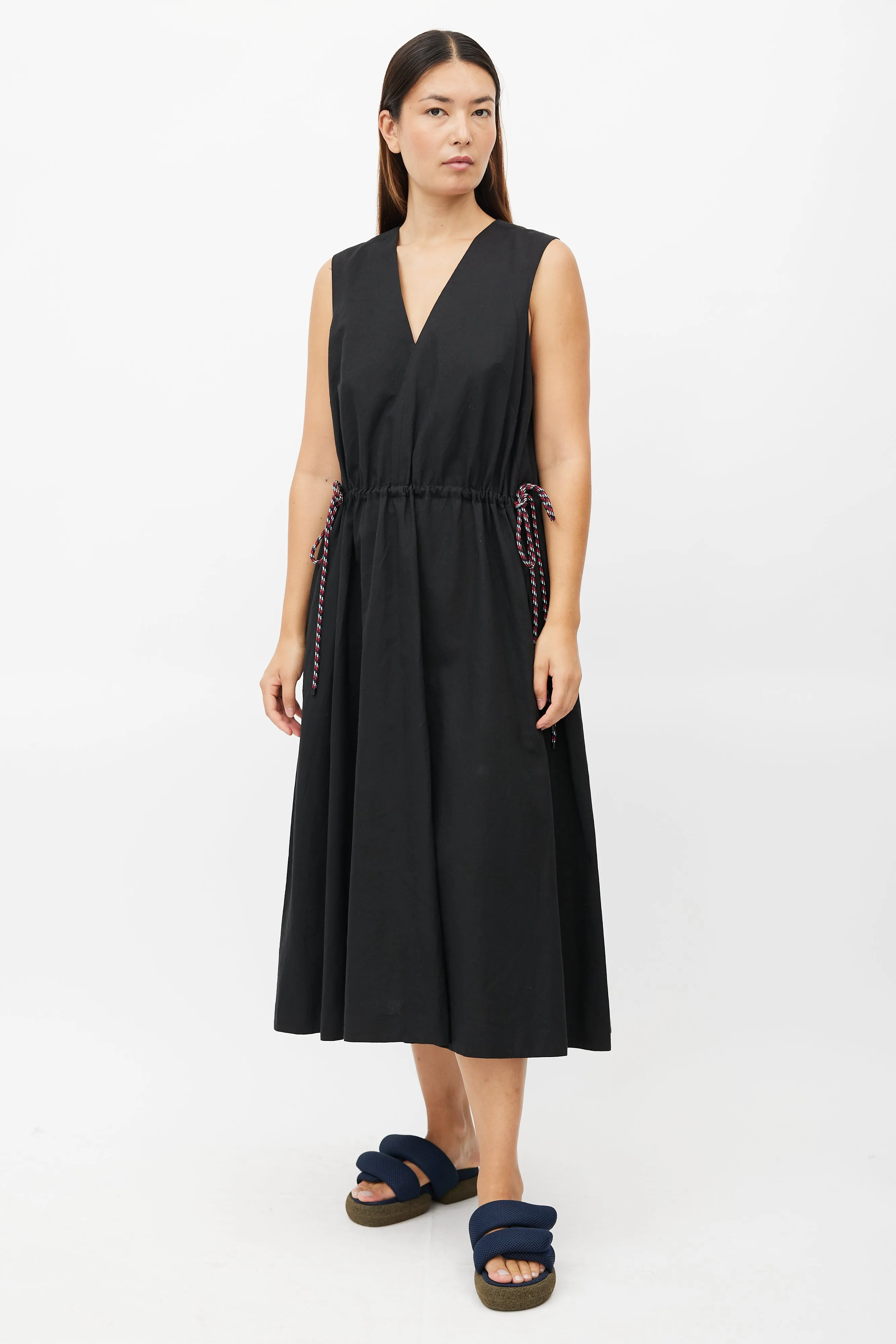 Black Drawstring Maxi Dress