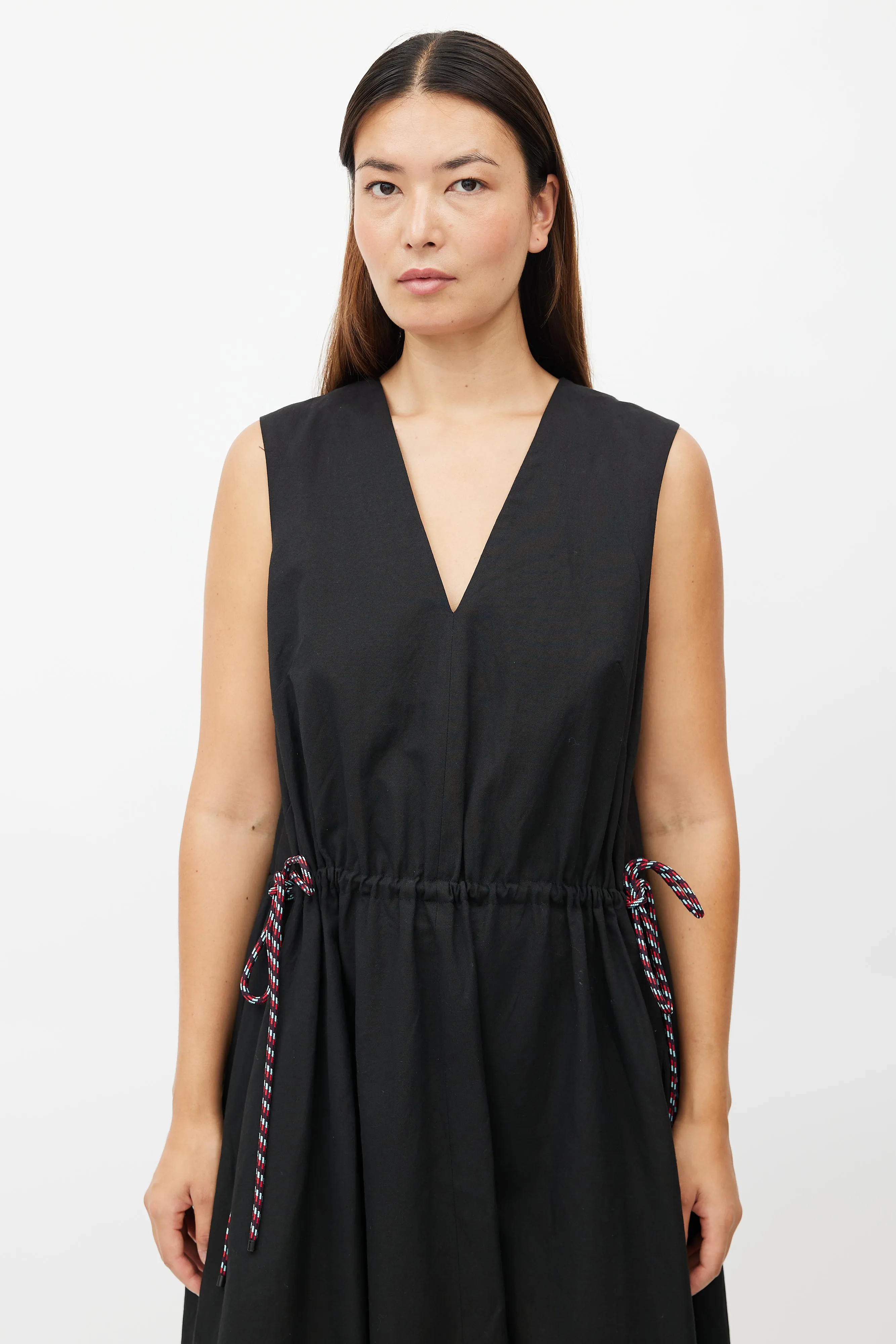 Black Drawstring Maxi Dress