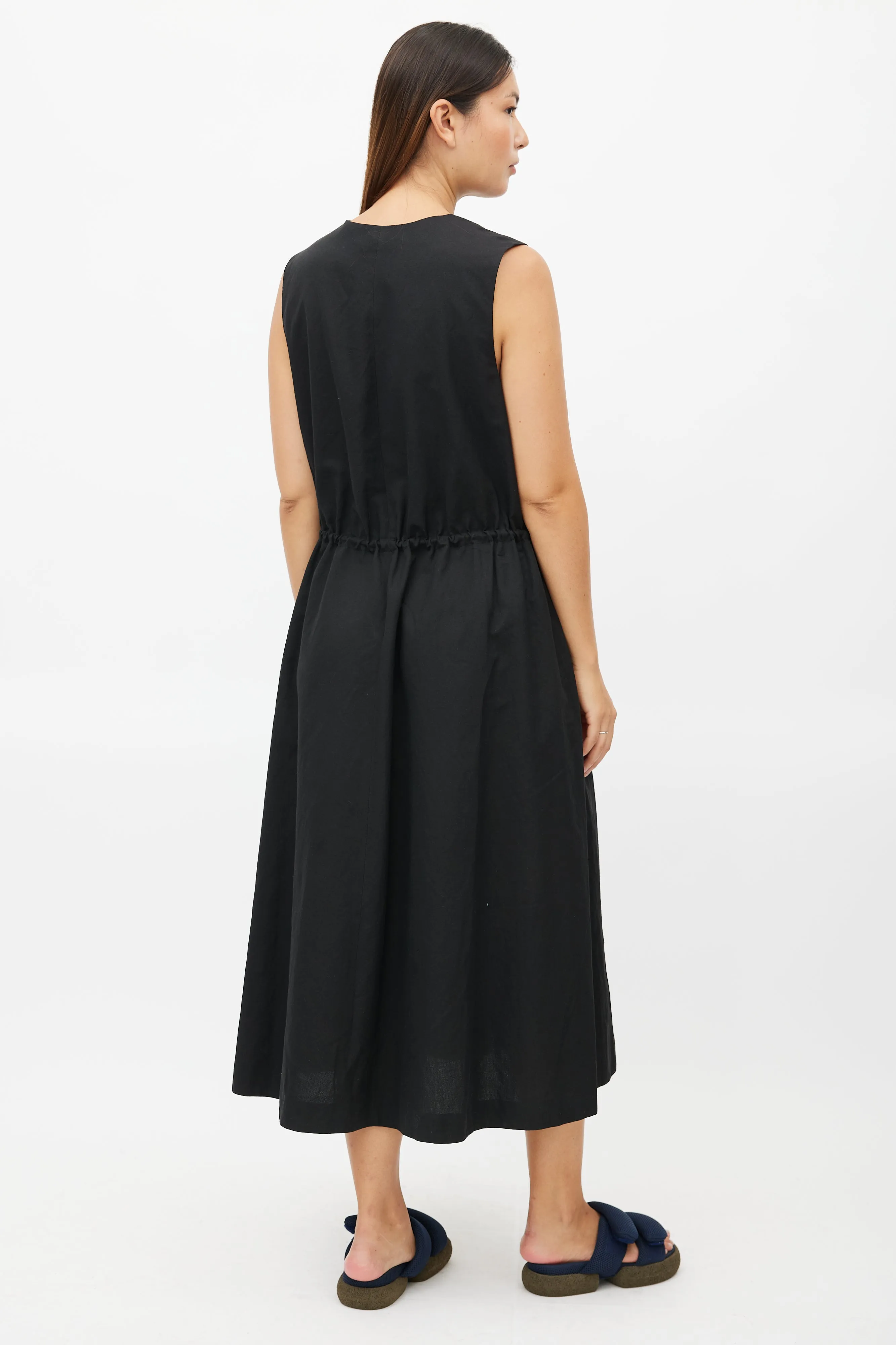 Black Drawstring Maxi Dress