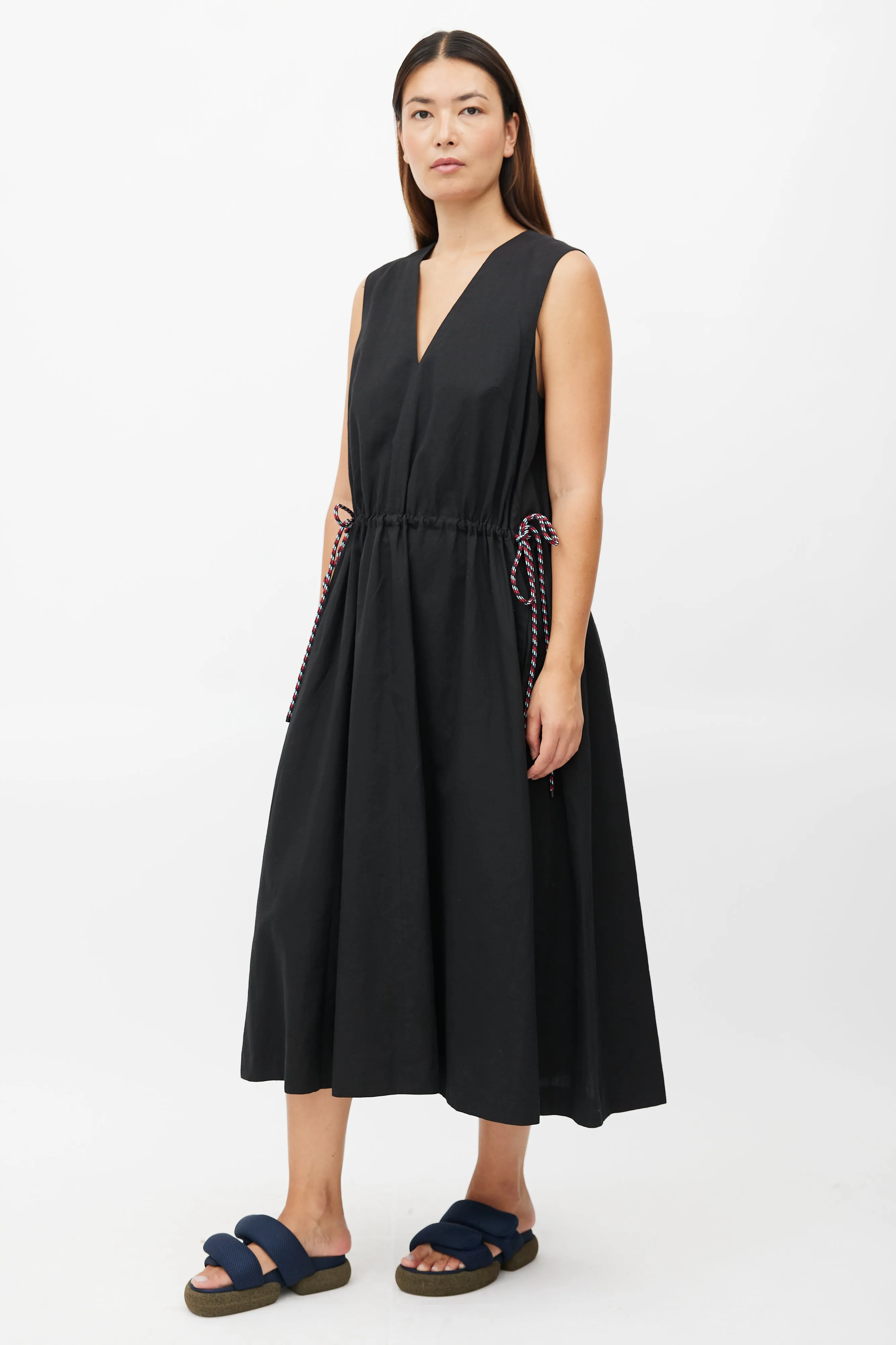 Black Drawstring Maxi Dress