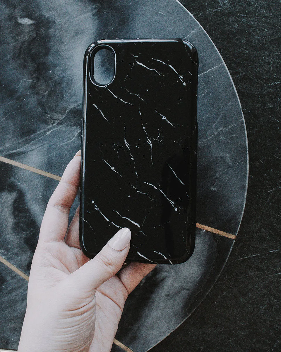 Black Marble Phone Case Double Layer