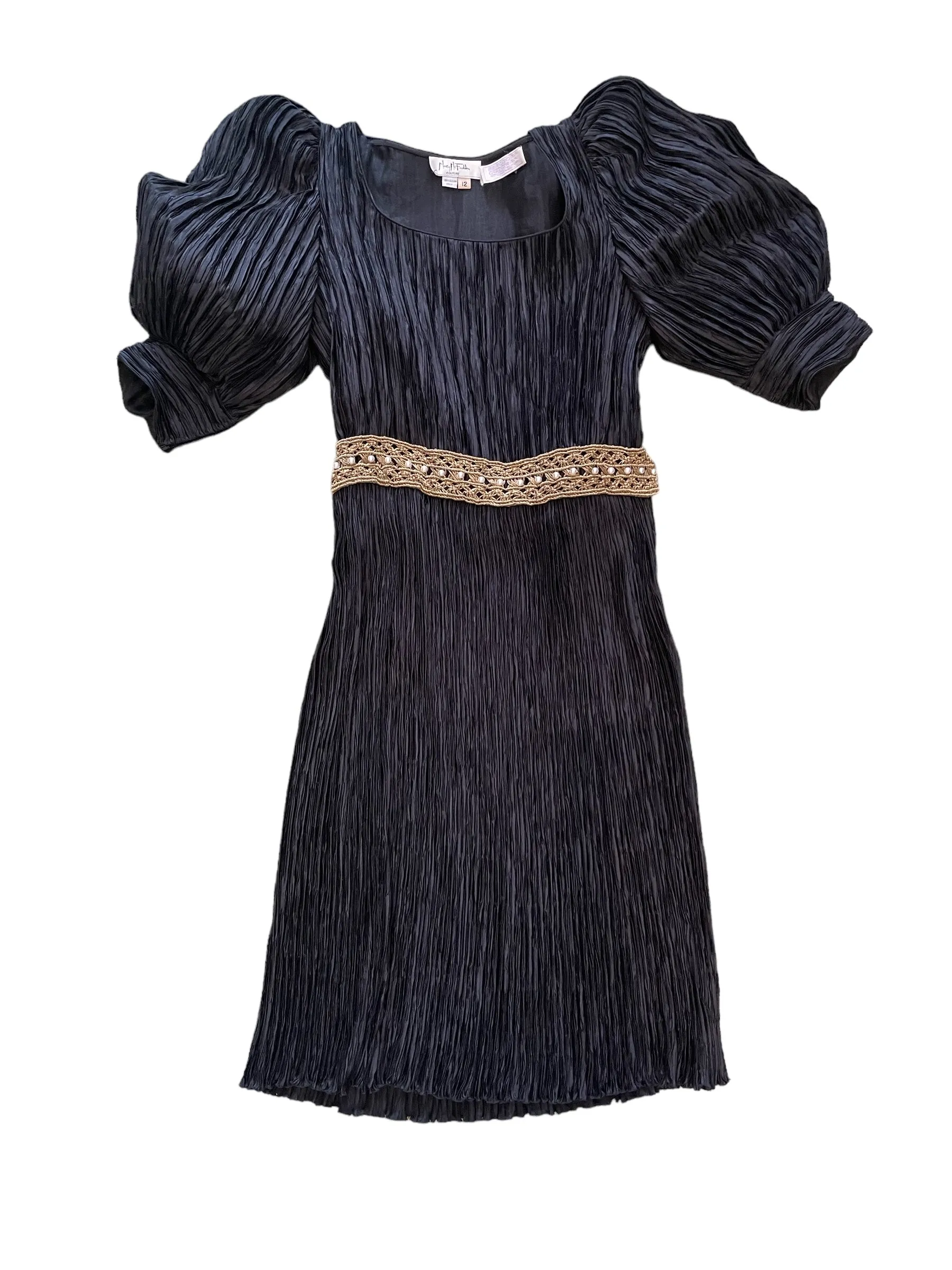 Black Mary McFadden Fortuny Pleat Dress