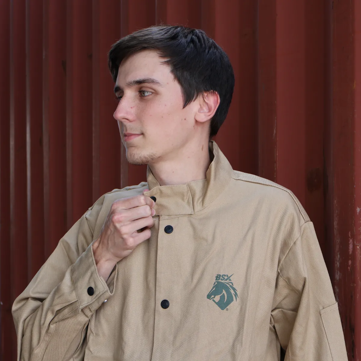 Black Stallion FR Welding Jacket, Khaki - BXTN9C