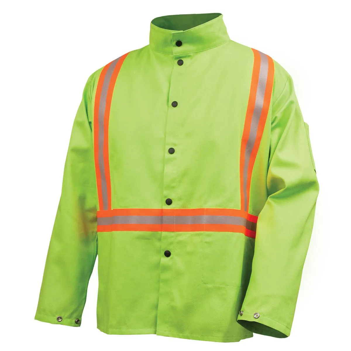 Black Stallion Safety Welding Jacket w/ FR Triple Trim Tape - JF1010