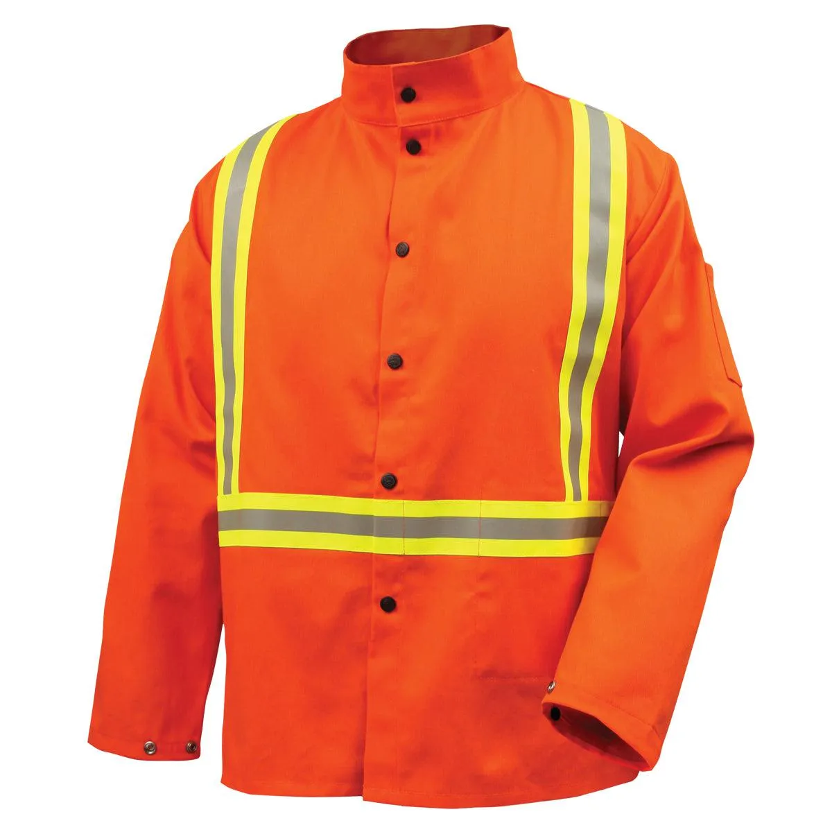 Black Stallion Safety Welding Jacket w/ FR Triple Trim Tape - JF1010