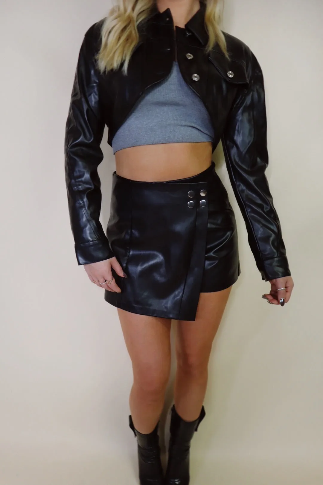 Blakely Cropped Leather Jacket