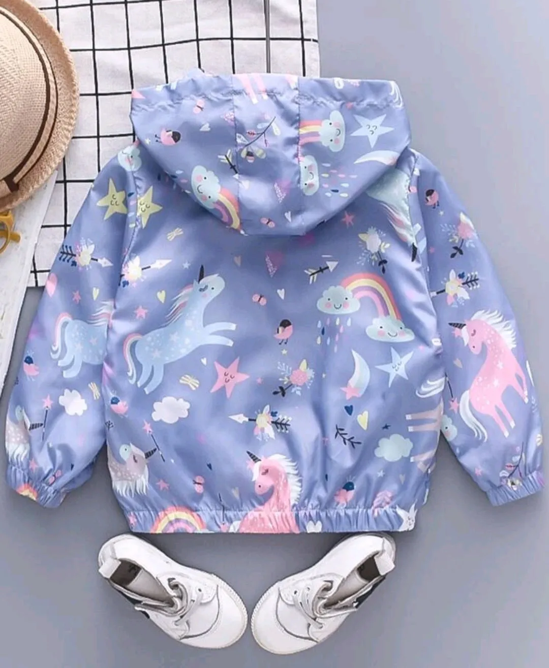 Blue Unicorn Rainbow Windbreaker Jacket #1001099