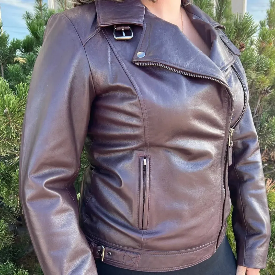 BOL Women's Leather Biker Style Jacket