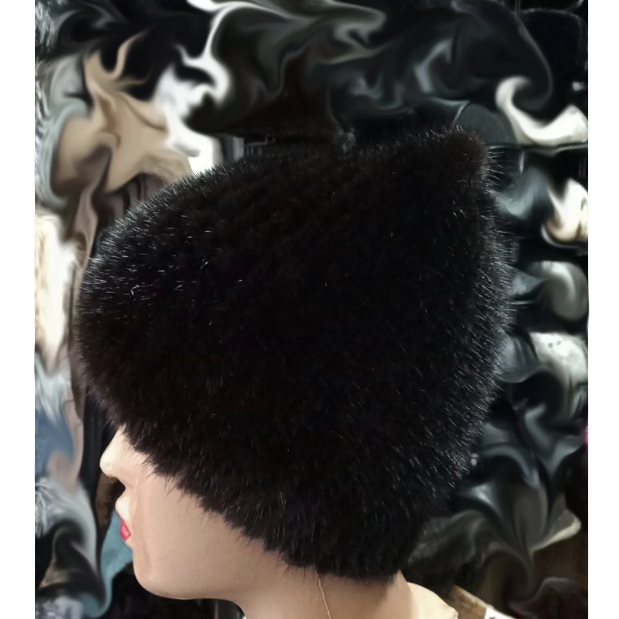 BY ORDER Women Mink Fur Hat, Fur Hat, Stretchy Fur hat, Knit Fur Hat, Mink Fur Hat, Girl Fur Hat, Trapper Hat, Real fur Hat, Fluffy hat Gray